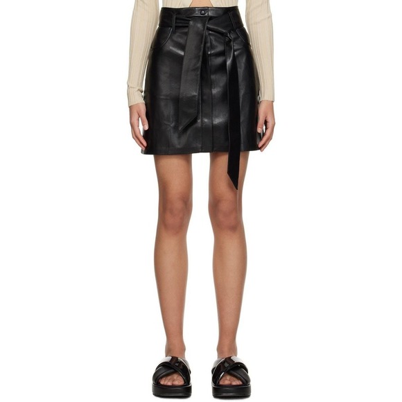 Nanushka Dresses & Skirts - NANUSHKA Black Meda Vegan Leather Miniskirt Women's Size XS